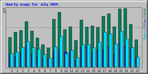 Hourly usage for July 2025